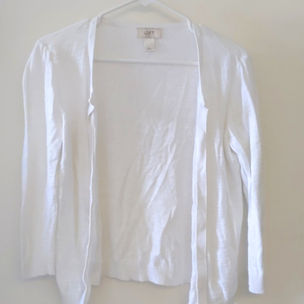 Loft white cardigan